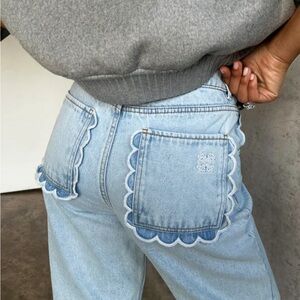 Never fully dressed size 8 denim scalloped pants